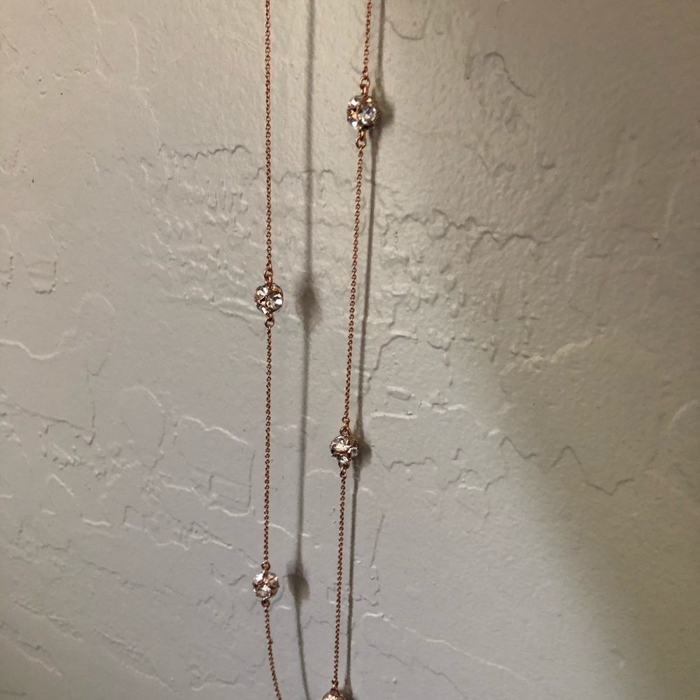 Kate Spade Rose Gold Necklace with Sparkles